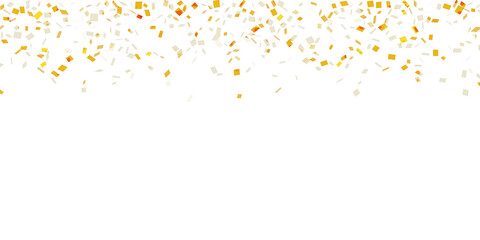 gold confetti on transparent background 3d illustration
