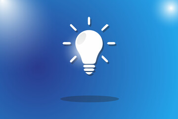 lamp white abstract object with blue background and light