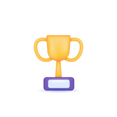 symbol or icon of trophy. awards and achievements. prize for the winner and the champion. 3d concept design and realistic. graphic element