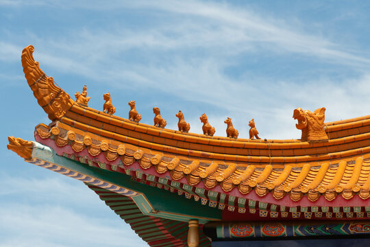 Roof  detail at the Nan Hua Buddhist Temple, Bronkhorstspruit, South Africa