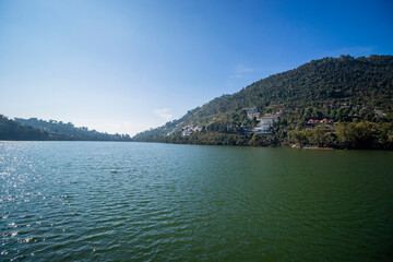 Obraz premium Various views of the Bhimtal lake , Uttarakhand
