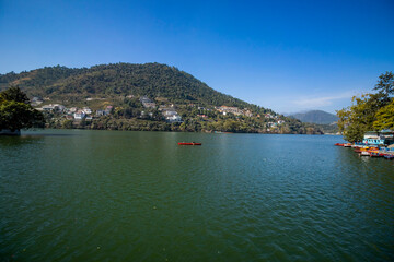 Naklejka premium Various views of the Bhimtal lake , Uttarakhand