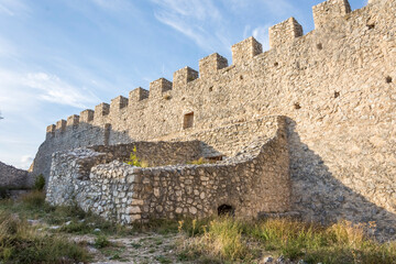 Fototapeta na wymiar Ruins of a medieval castle with vegetation coming back