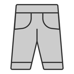 Golf player shorts - icon, illustration on white background, grey style