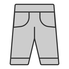 Golf player shorts - icon, illustration on white background, grey style