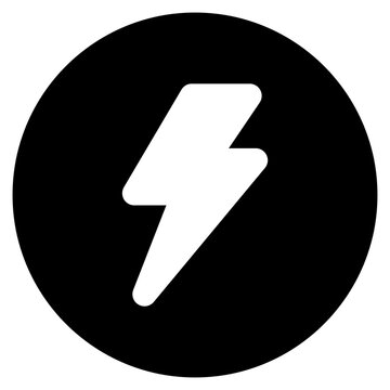 lightning bolt icon flat PNG image transparent background