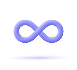 Endless infinity sign. 3d vector icon. Cartoon minimal style. - obrazy, fototapety, plakaty