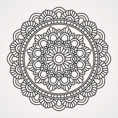 circular pattern of beautiful flower variations.suitable for henna, tattoos, photos, coloring books. islam, hindu,Buddha, india, pakistan, chinese, arab