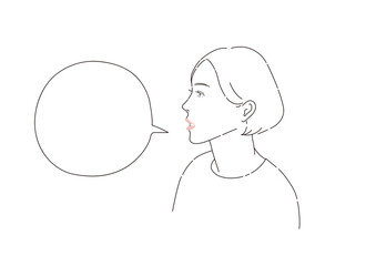 吹き出し / 話す女性のイラスト_1