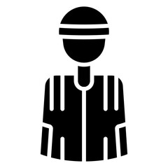 male prisoner criminal glyph icon