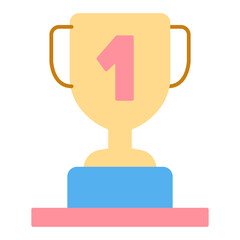 First place golf winner cup - icon, illustration on white background, flat color style