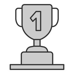 First place golf winner cup - icon, illustration on white background, grey style