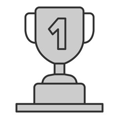 First place golf winner cup - icon, illustration on white background, grey style