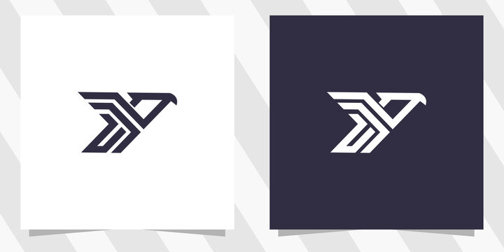 eagle line logo design vector
