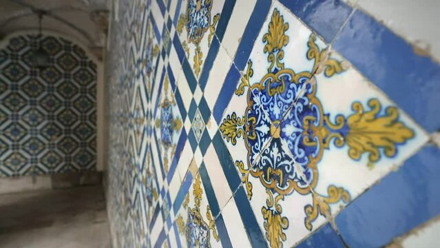 Portuguese decorative ceramic tiles, azulejos. famous tourism destination.