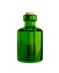 3d rendering Bottle glass green color