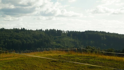 Fototapeta na wymiar End of day over meadows of Kashubia, Poland