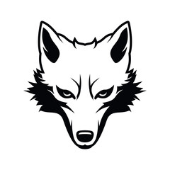 Wolf Face for Logo on White Background. Vector