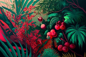 Jungle floral background