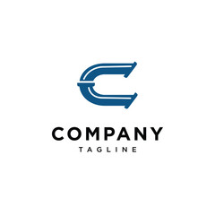 Letter C pipe plumbing vector logo template