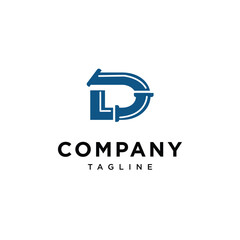 Letter D pipe plumbing vector logo template