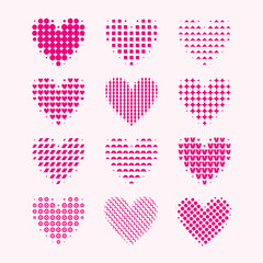 collection of love icons set for valentine's day