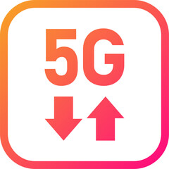 Fifth generation wireless internet icon in gradient colors. 5G signs illustration.