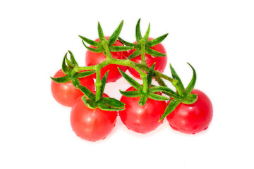 Tomatoes isolated on white background, tomato with water drops