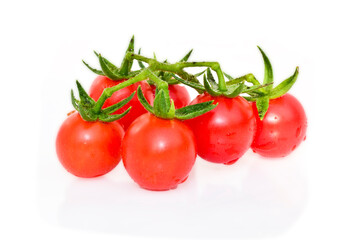 Tomatoes isolated on white background, tomato with water drops