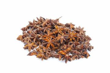 Obraz premium Star anise is the seed pod from the fruit of the Illicium verum plant on background isolate