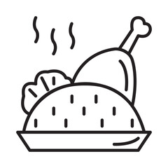 RICE & MEAT design vector icon