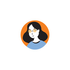 woman circle design abstract color vector illustration