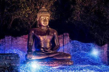 Buddha statue at NaSatta Thai Park located Wang Yen Subdistrict, Bang Phae District, Ratchaburi Thailand