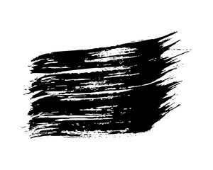 Black brush stroke on white background