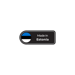 Made in Estonia png black label design with flag