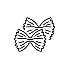 Farfalle pasta color line icon. Italian food.