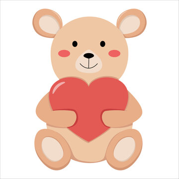 Teddy bear with love heart for valentine celbration
