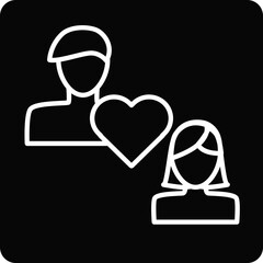 Solid In a Relationship design vector icon