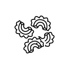 Macaroni color line icon. Italian food.