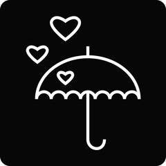 Solid valentine umbrella design vector icon