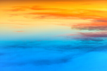 Sunset dramatic sky with colorful clouds as nature sunset background