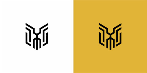 logo mono gram black siluet white and yellow background