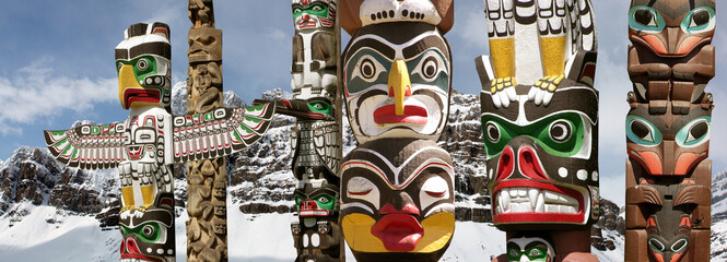 First Nation Totem poles, British Columbia , Canada