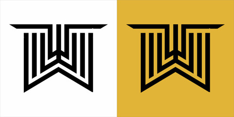 logo mono gram black siluet white and yellow background