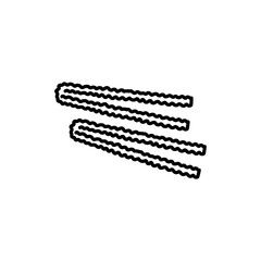 Mafaldine pasta color line icon. Italian food.