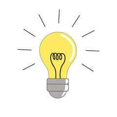 Light bulb sign and symbol. The light bulb is full of ideas. Analytical thinking for processing. Light bulb icon