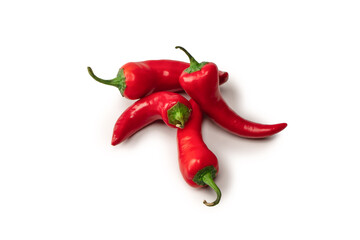Red hot chili pepper isolated on a white background.