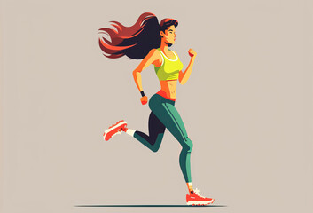 Fototapeta na wymiar female sporty runner. Healthy active lifestyle. Generative ai