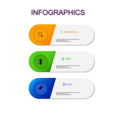 Vector circle infographic financial presentation. 3 step business concept.