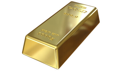 Gold Bar, Alpha channel, 3D render